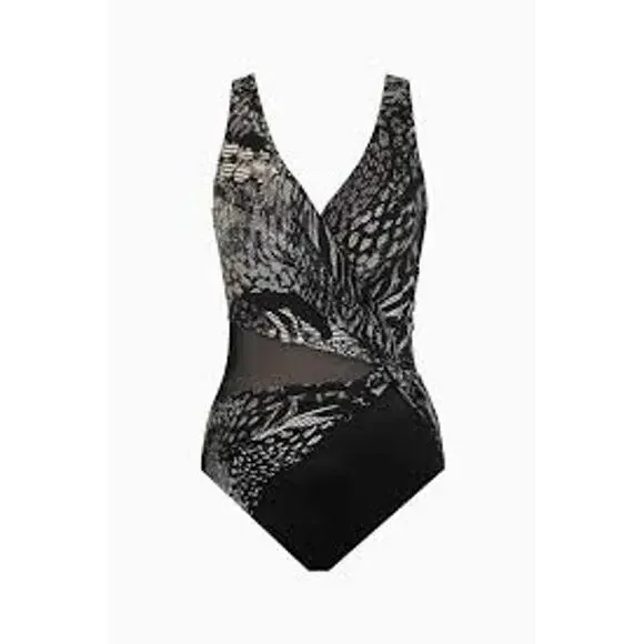 NWT! Miraclesuit Lux Lynx Circe Black 08